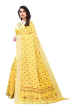 Vamika Yellow Chanderi Designer Saree (DIYA YELLOW) | Grocsy