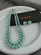 Inhanns Everyday Workwear Pearl Set (Double Layered Pearls) - Light Green | Grocsy