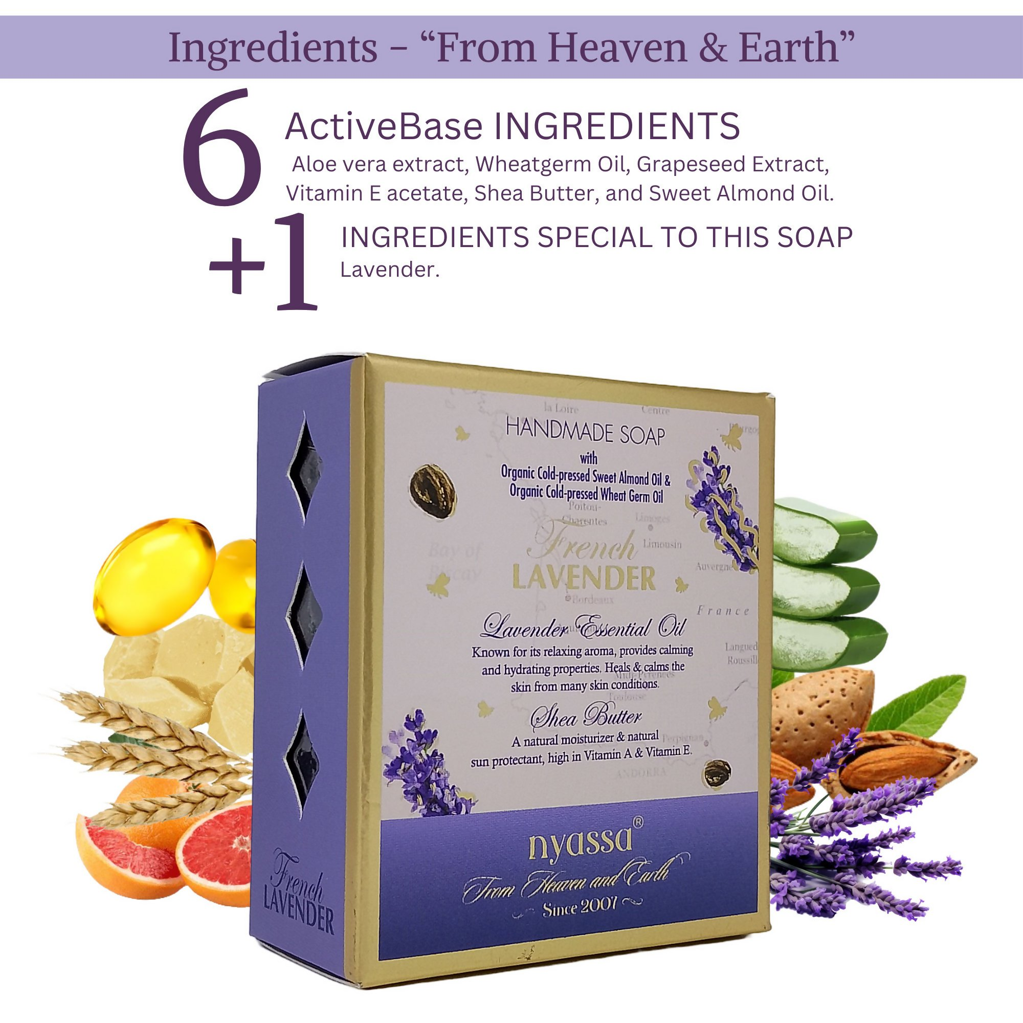 Nyassa Luxurious French Lavender Handmade Soap | Grocsy
