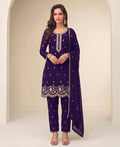 KC Bollywood Style Purple Georgette Suit For Women | Grocsy