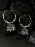 NVR Women Silver-Plated Contemporary Jhumkas Earrings | Grocsy
