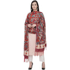 A R Silk Modal Kalamkari Print Fancy Dupatta Color Mehroon Dupatta or Chunni | Grocsy