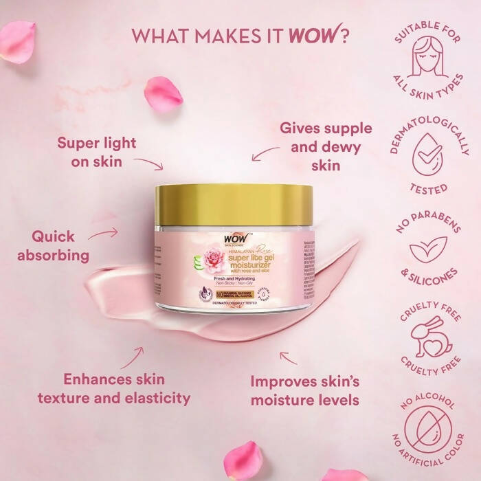Wow Skin Science Super Light Rose Aloe Gel Moisturizer | Grocsy