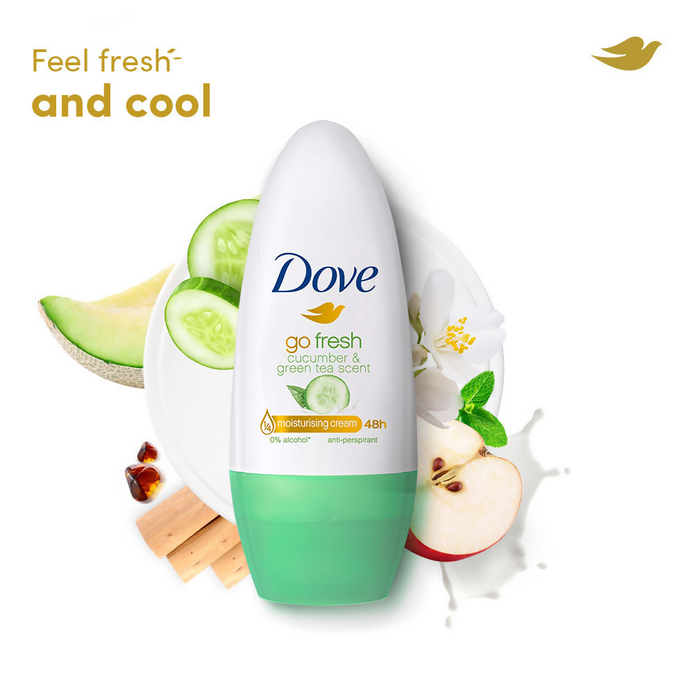 Dove Roll-On Deodorant Cucumber & Green Moisturising Cream | Grocsy