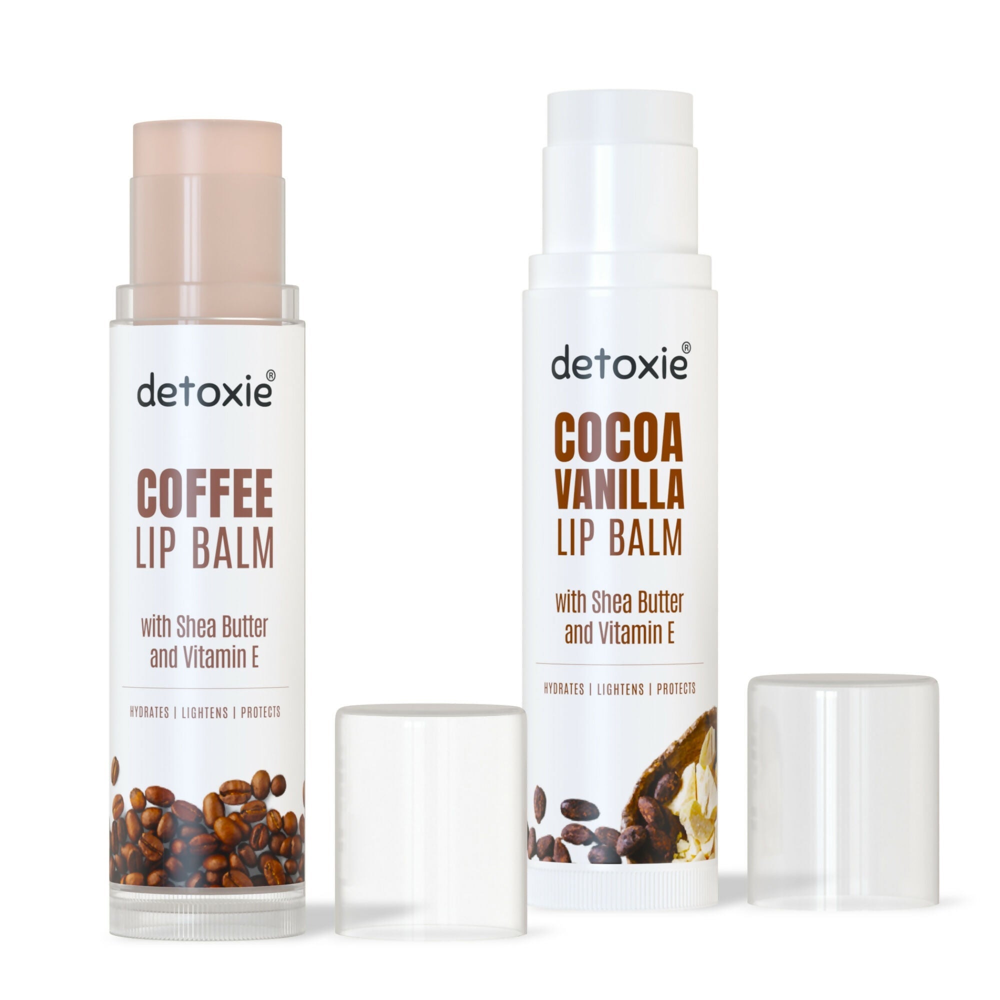 Detoxie Lip Balms Coffee & Cocoa Vanilla With Shea Butter Vitamin E and Liquorice | Grocsy