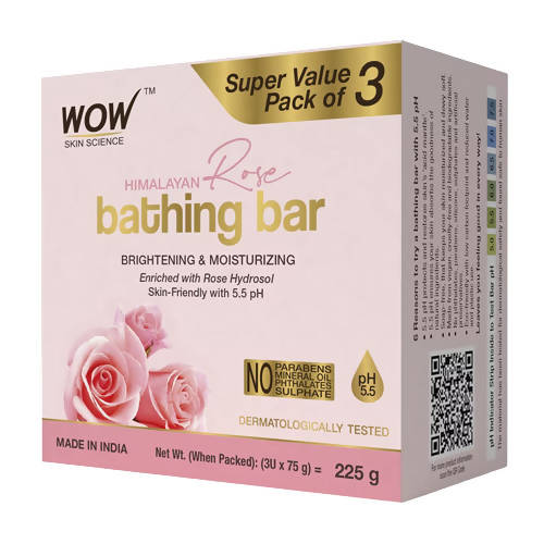 Wow Skin Science Himalayan Rose Bathing Bar | Grocsy