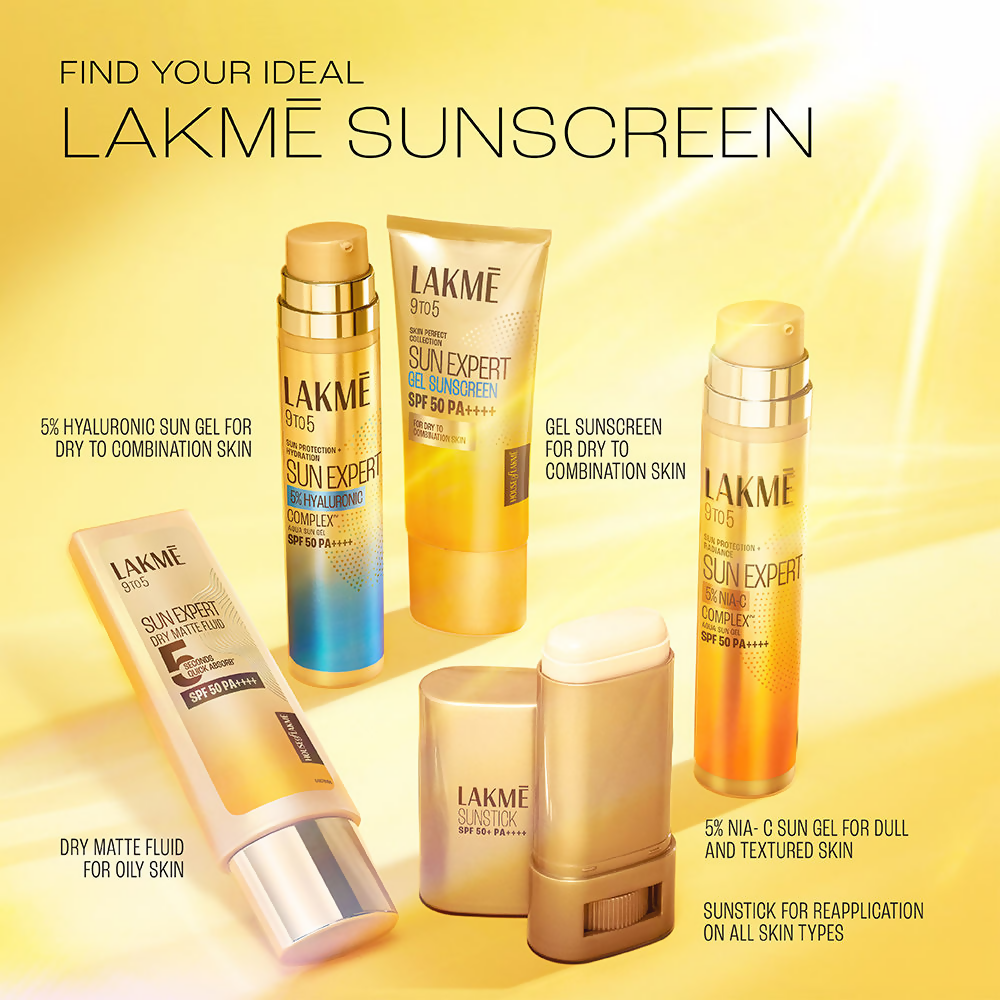 Lakme Sun Expert Dry Matte Fluid SPF 50 PA++++ Sunscreen With 1% Niacinamide & Ceramide | Grocsy