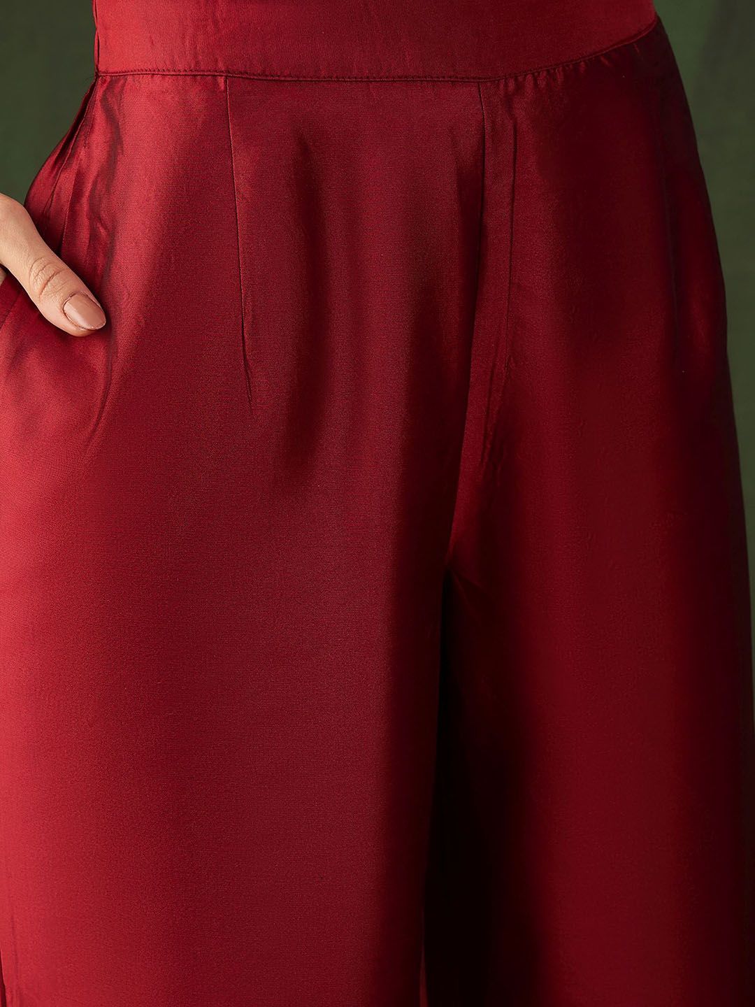 Sangria Woven Design Kurta & Palazzo With Dupatta | Grocsy