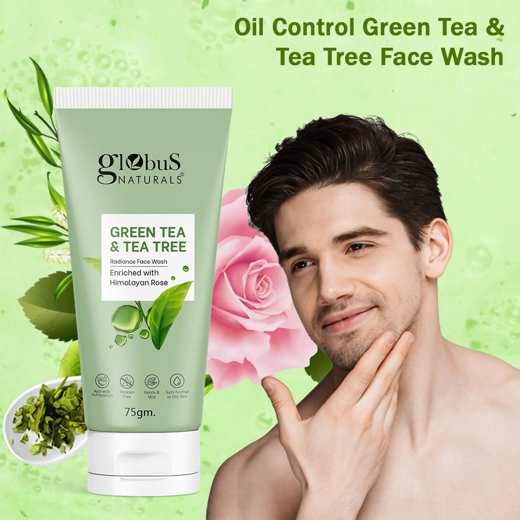 Globus Naturals Green Tea & Tea Tree Face Wash | Grocsy