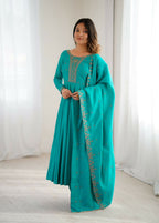 Joban Fashion Rama Kurta Set Chanderi Sequence Embroidery Work | Grocsy