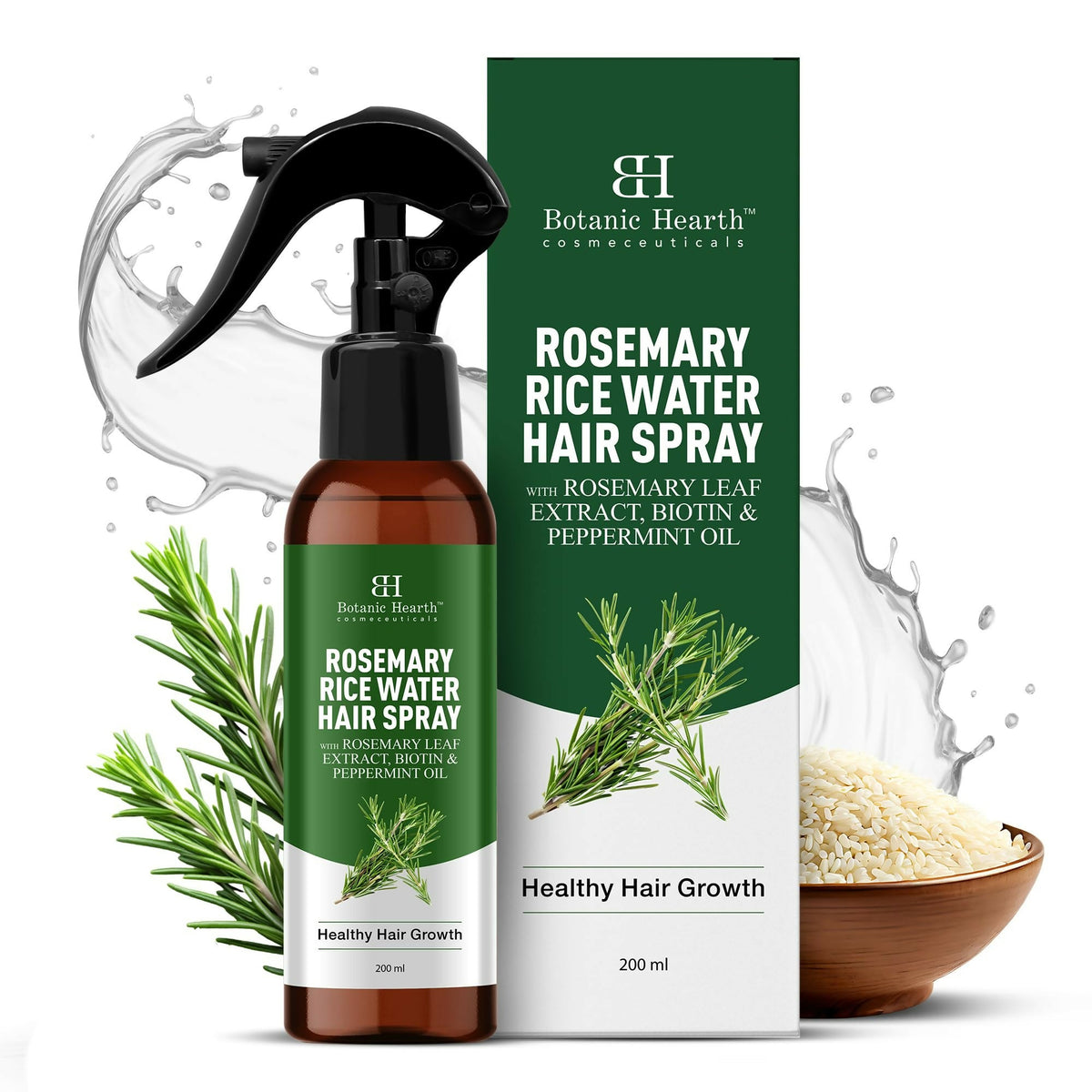 Botanic Hearth Rosemary Rice Water Spray for Hair Growth | Grocsy