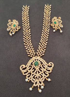Ad Emerald Peacock Bridal Necklace With Earrings | Grocsy