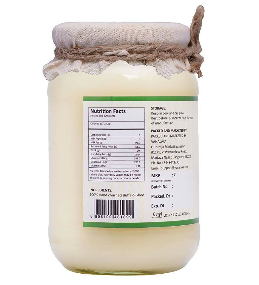 Vanalaya Buffalo Ghee | Vedic Bilona Method | Churned From Curd | Pure & Natural | Buffalo Ghee | Grocsy