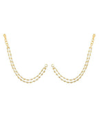 NVR Pearl Studded Classic Gold-Polished 2 Line Ear Chain Ear Cuff | Grocsy