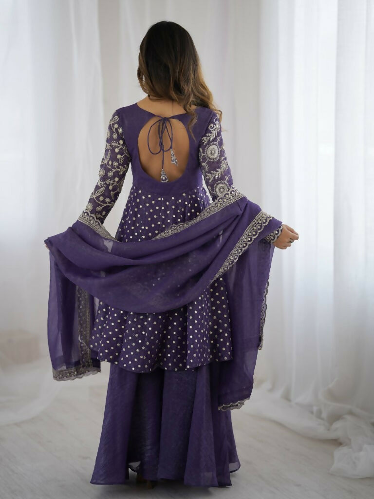 Teeya Creation Lavender Color Embroidery Work Wedding Wear Salwar Suit | Grocsy