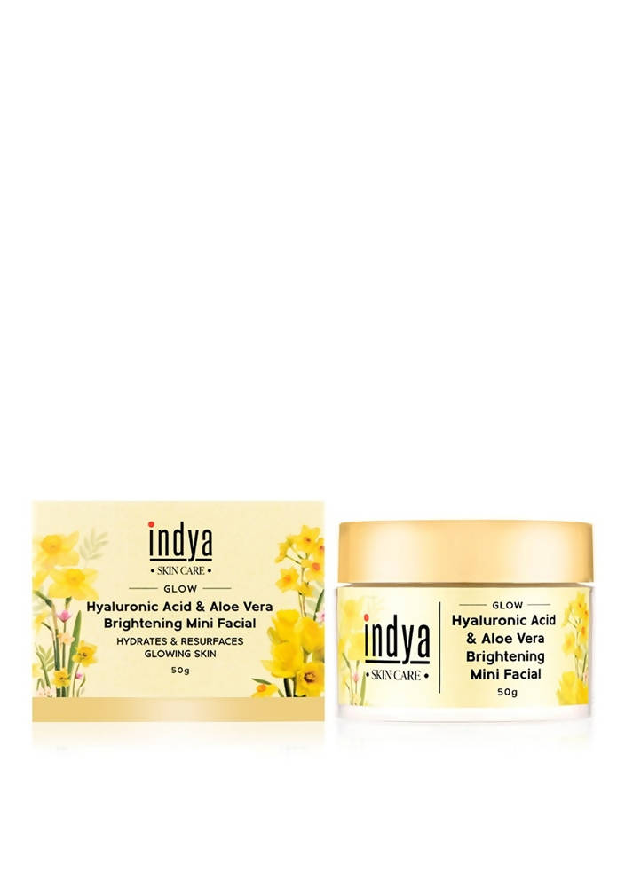 Indya Hyaluronic Acid & Aloe Vera Brightening Mini Facial | Grocsy