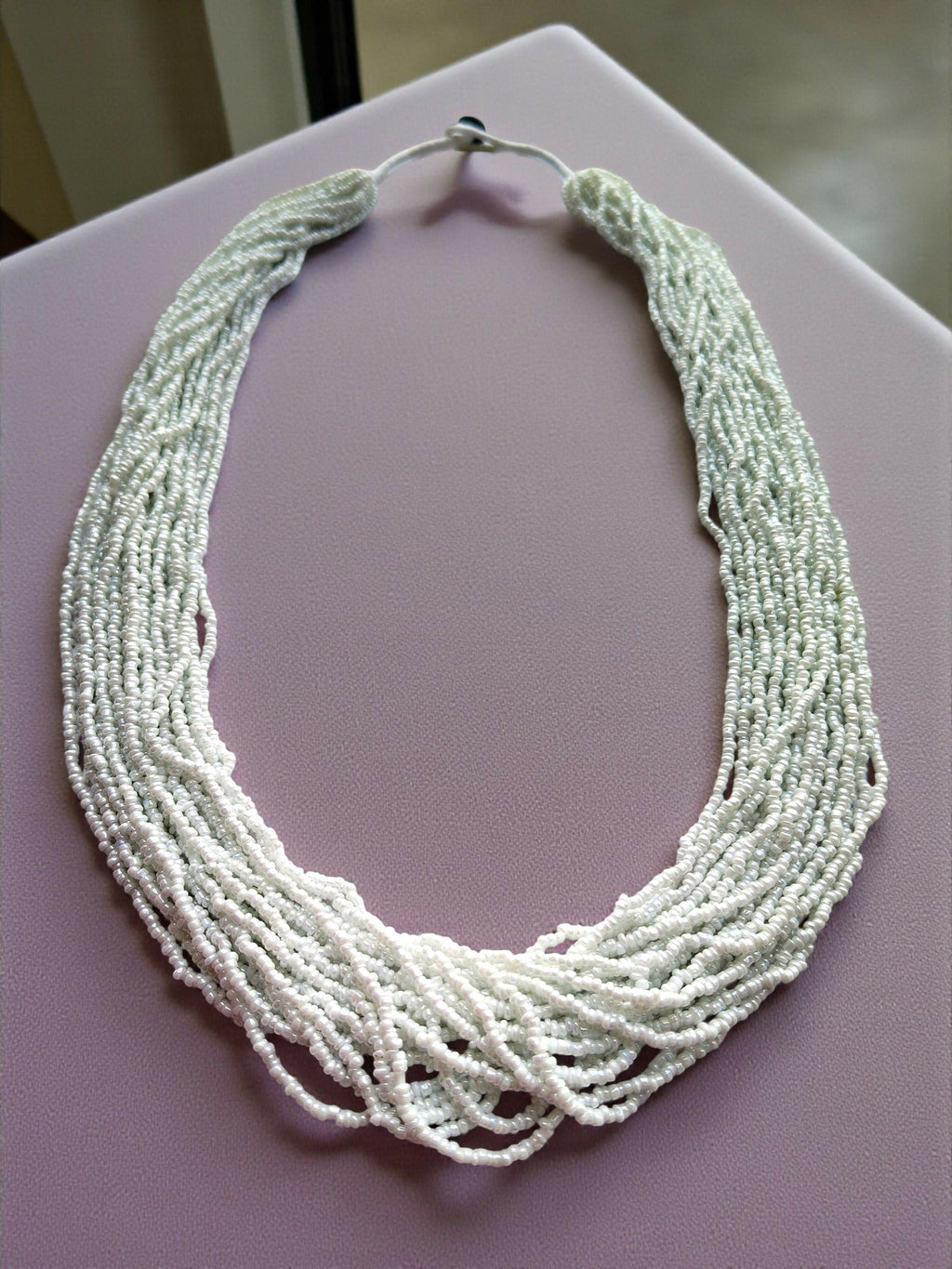 Inhanns Rangsaaz 20-Layer Luxe Long Beaded Only Necklace - White Long Only Necklace | Grocsy