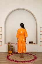 Joban Fashion Orange Tie & Dye Cotton Dress | Grocsy