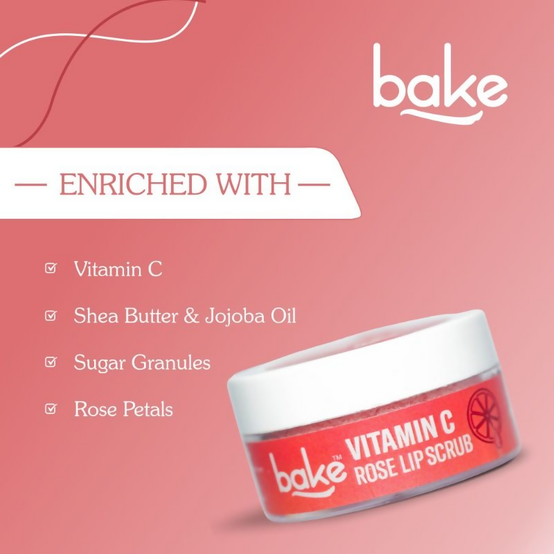 Bake Vitamin C Rose Lip Scrub For Dark Lips & Pigmentation | Grocsy