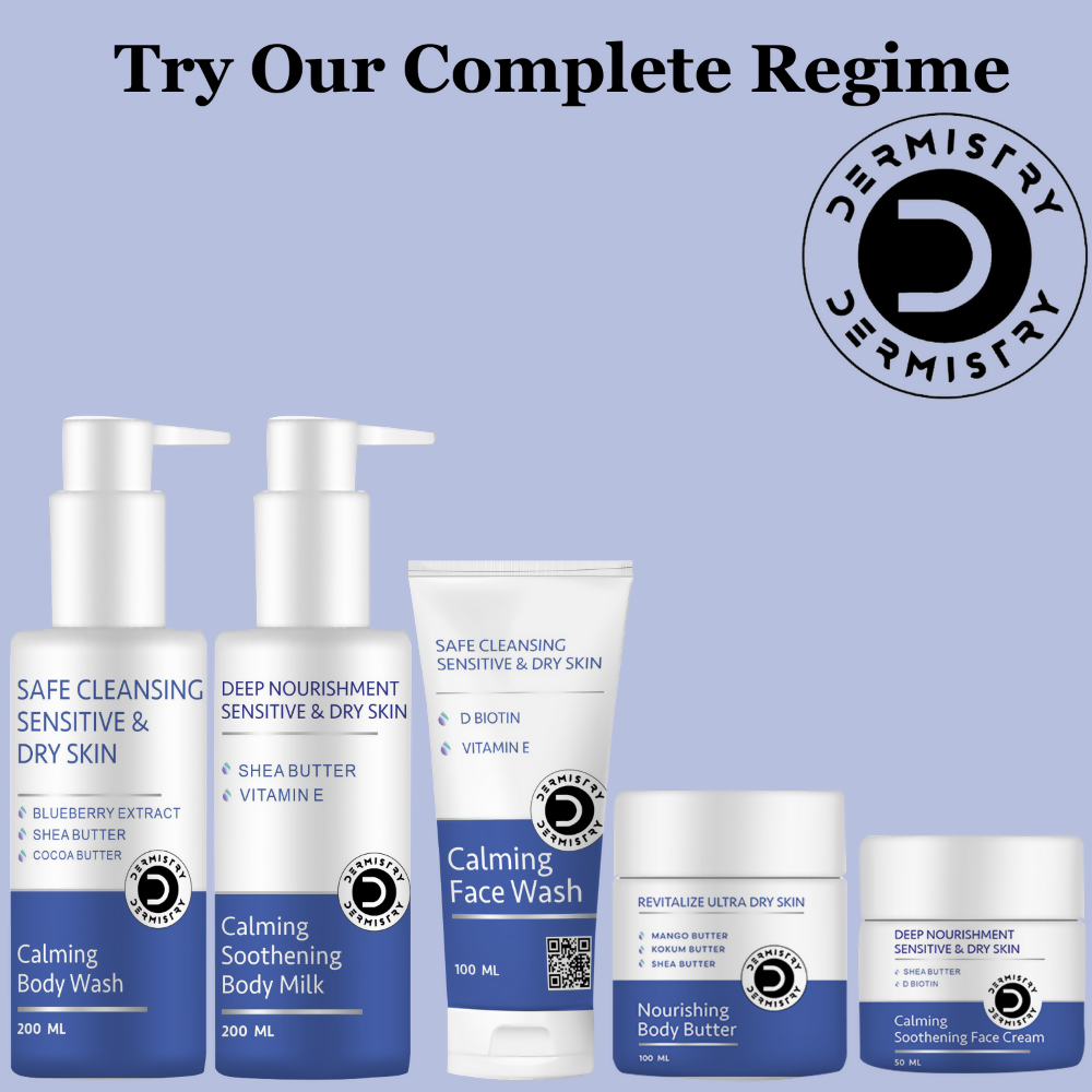 Dermistry Sensitive & Dry Skin Care Calming Soothing Body Milk Lotion Shea Butter & Vitamin E | Grocsy