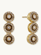 Nuyug 22K Gold-Plated Zircon Studded Enamel Embellished Dual Layered Necklace Set | Grocsy