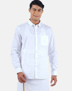 Ramraj Cotton Mens 100 % Cotton Viceroy Full Sleeve White Shirt | Grocsy