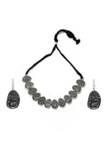 Mominos Fashion Johar Kamal Oxidised Silver-Plated Brass Finish Choker For Women | Grocsy