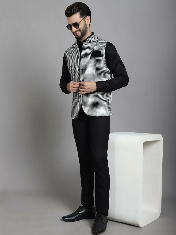 Even Apparels Nehru Jacket With Welt Pockets - Multi | Grocsy