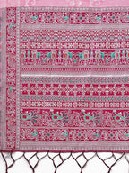 Shree Shyam Fashion Anaya Pink Linen Cotton Saree | Grocsy