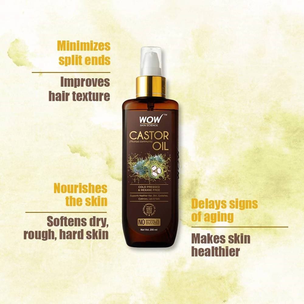 Wow Skin Science Castor Oil 200ml | Grocsy