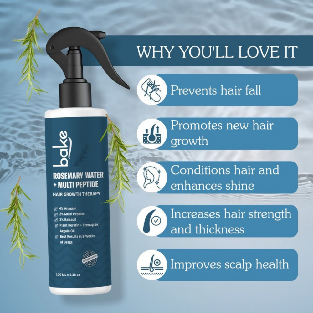 Bake Rosemary Water Hair Growth Spray with Multi Peptides | Grocsy