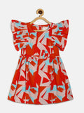 Manet Girls Cotton Frill Bow Frock Printed - Multicolour | Grocsy