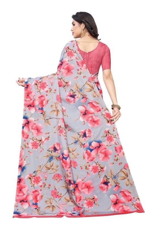 Vamika Grey Linen Satin Border Saree (SONAKSHI 12 PEACH) | Grocsy