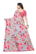 Vamika Grey Linen Satin Border Saree (SONAKSHI 12 PEACH) | Grocsy