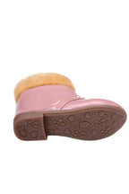 Tiny Bugs Girls Faux Fur Detail Winter Boots - Peach | Grocsy