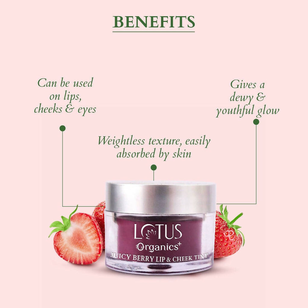 Lotus Organics+ Juicy Berry Lip & Cheek Tint | Grocsy