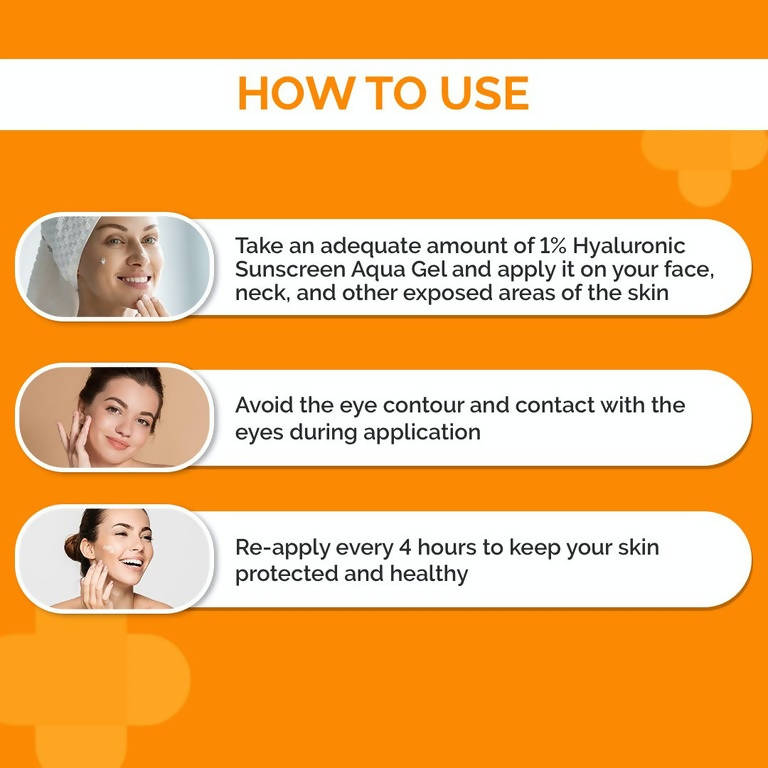 The Derma Co 1% Hyaluronic Sunscreen Aqua Gel | Grocsy