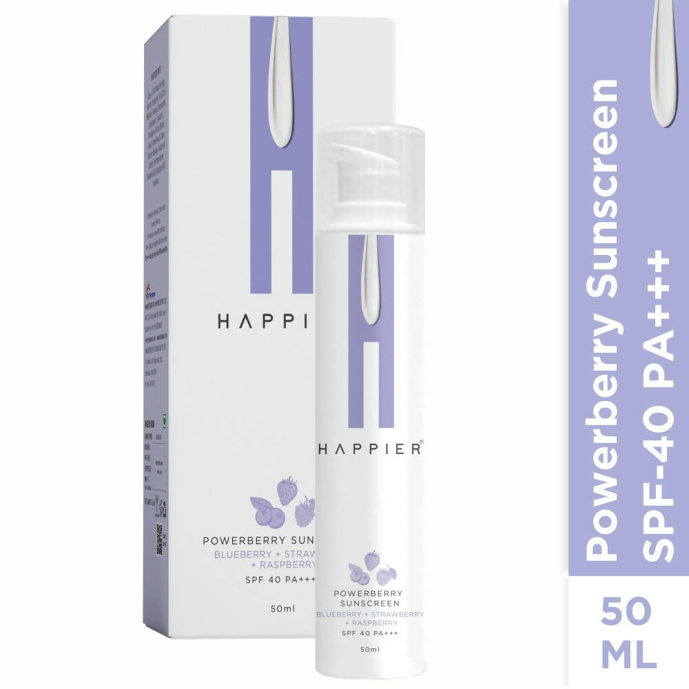 Happier Powerberry Sunscreen SPF 40 PA+++ | Grocsy
