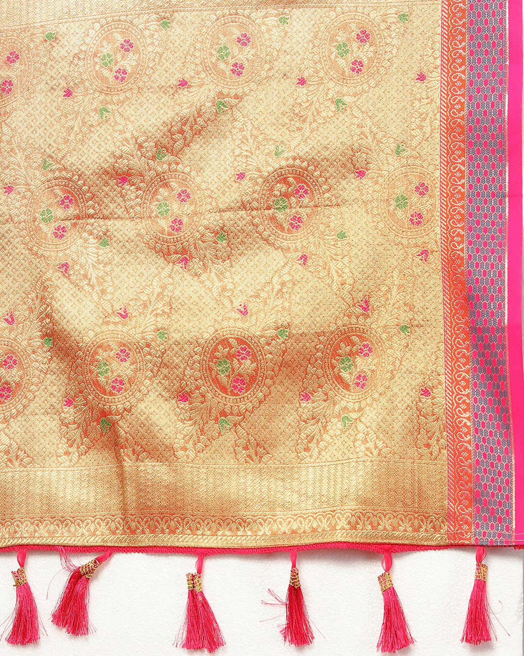 Lorenvalley Fashion Yellow Kanjivaram Silk Woven Design with Zari Weaving Saree | Grocsy