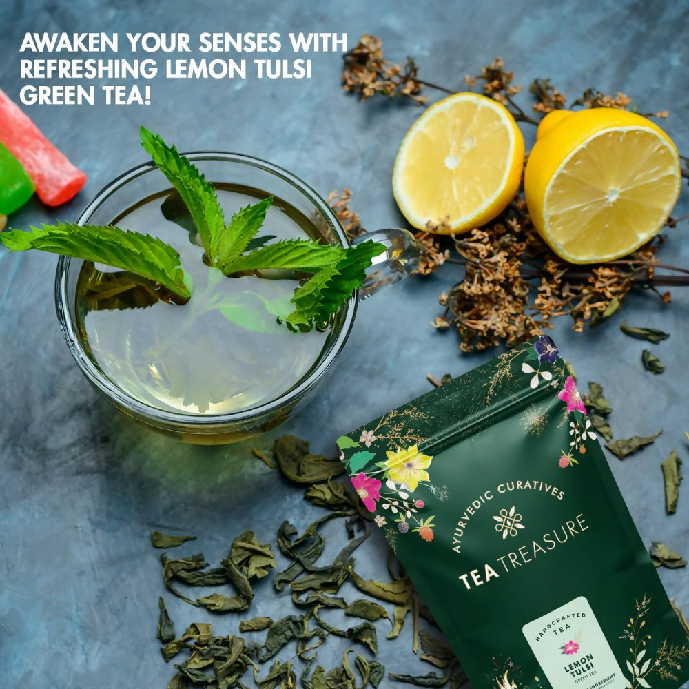 Tea Treasure Lemon Tulsi Green Tea | Grocsy