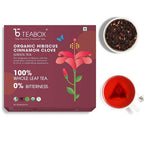 Teabox Organic Hibiscus Cinnamon Clove Green Tea Bags | Grocsy
