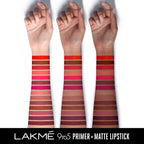 Lakme 9TO5 Primer + Matte Lipstick-Blushing Nude | Grocsy