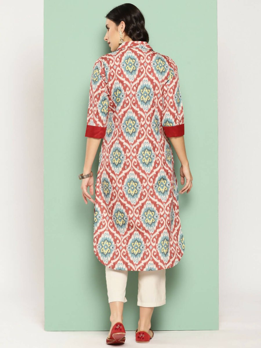 Ahalyaa Women's Traditional wear Kurta - Red | Grocsy