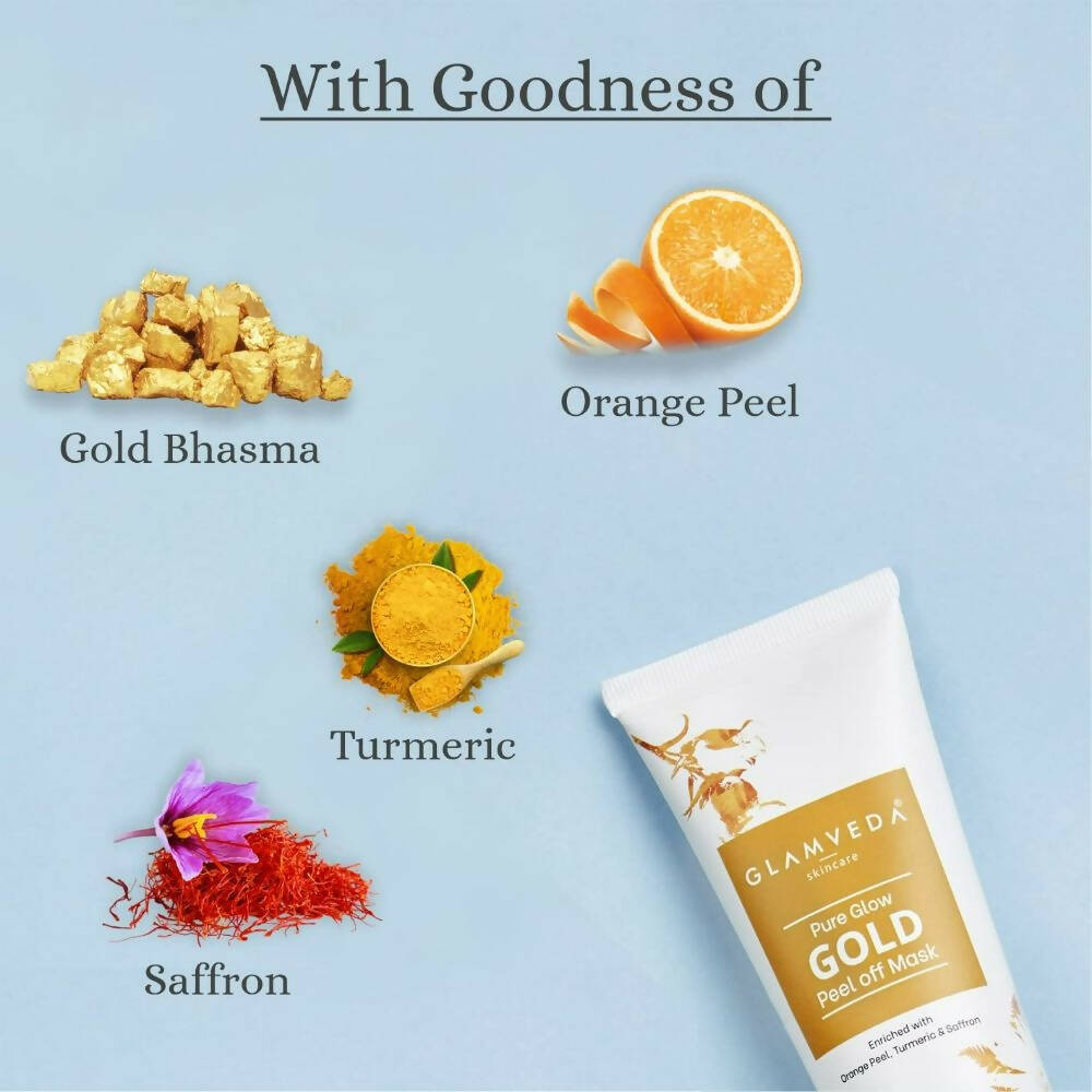 Glamveda Pure Glow Gold Peel Off Mask | Grocsy