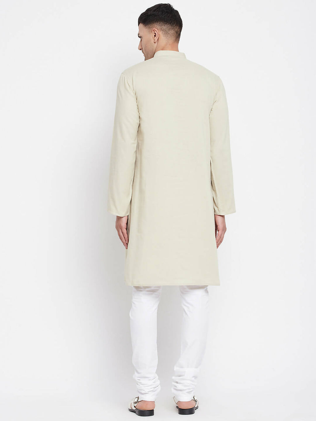 Even Apparels Pure Cotton Men's Kurta in Green Color With Band Collar | Grocsy