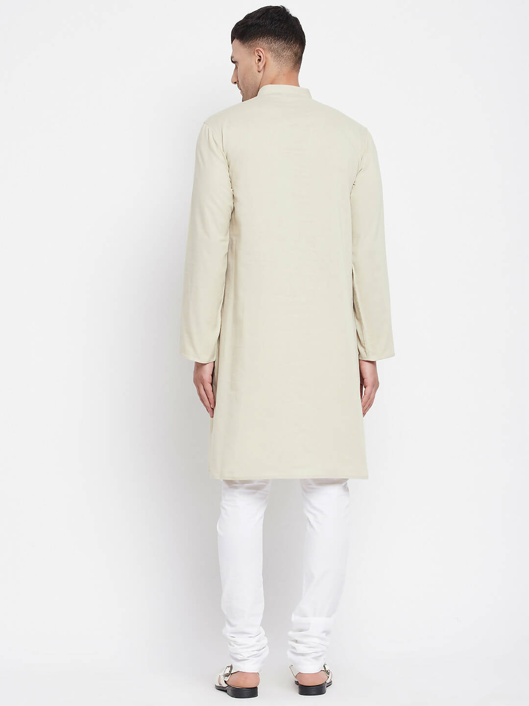 Even Apparels Pure Cotton Men's Kurta in Green Color With Band Collar | Grocsy