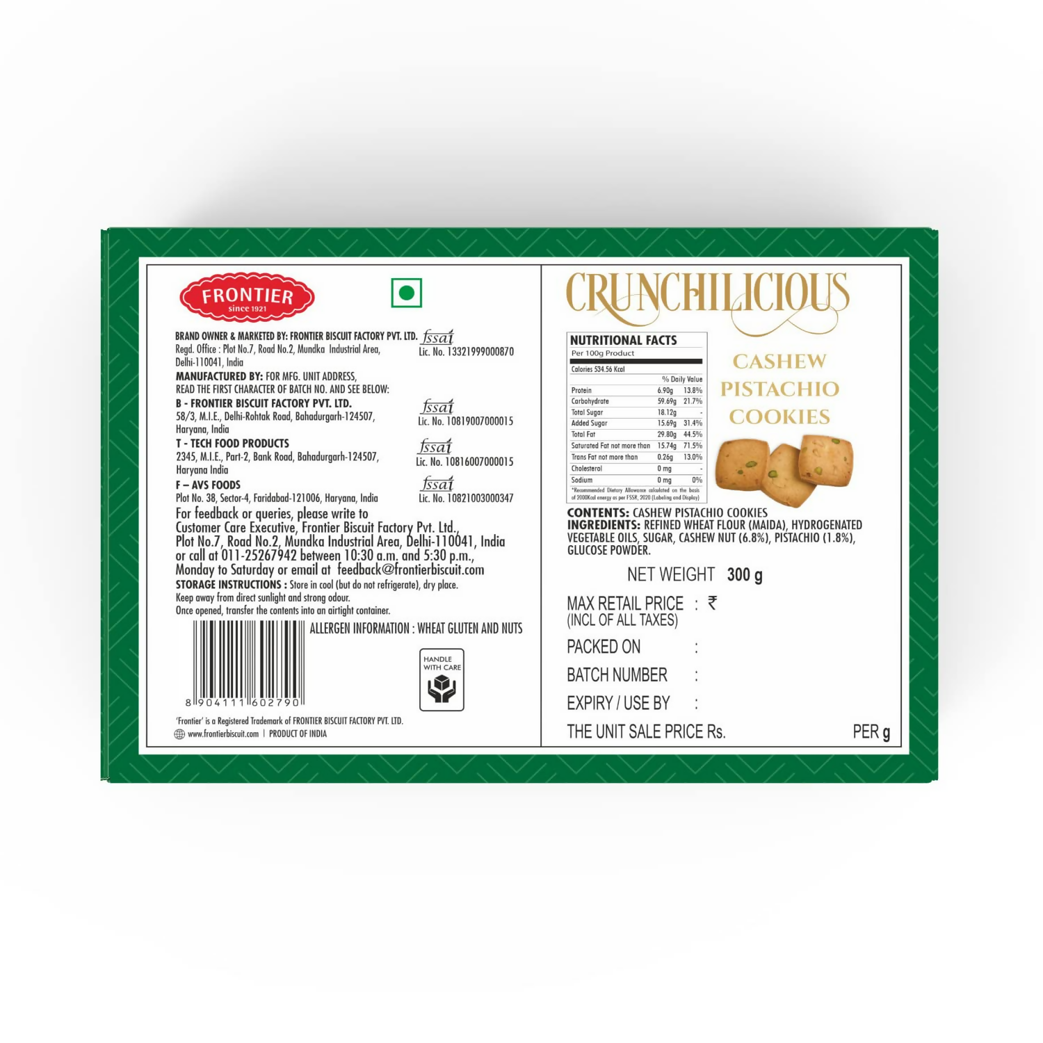 Frontier Biscuits - Cashew Pistachio Cookies | Grocsy