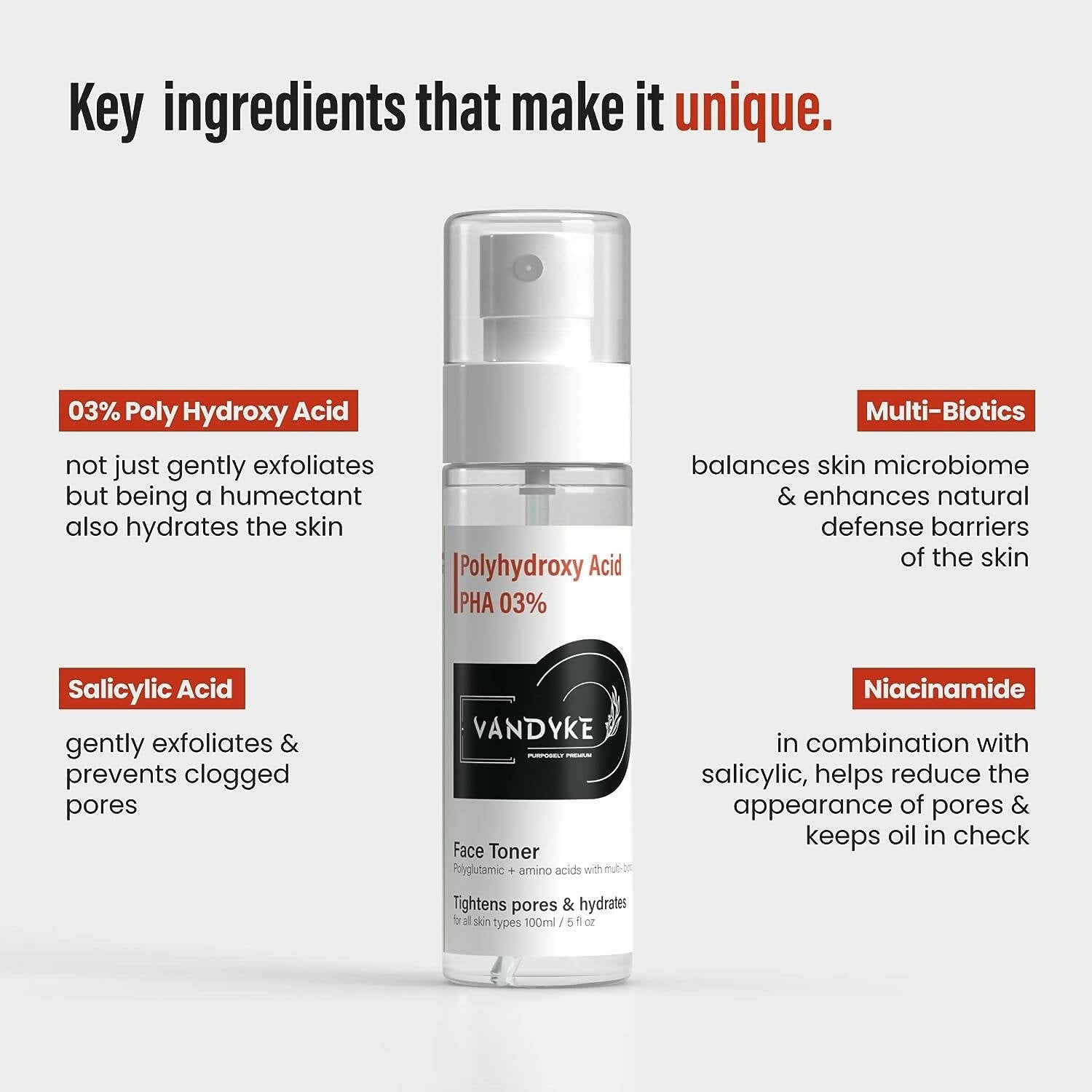 Vandyke 3% PHA Face Toner | Grocsy