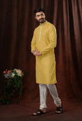 Joban Fashion Light Yellow Art Silk Kurta Pyjama | Grocsy
