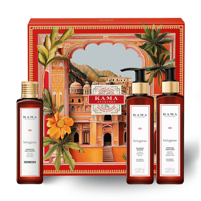 Kama Ayurveda Bringaras Essential Hair-Oiling Ritual Kit | Grocsy